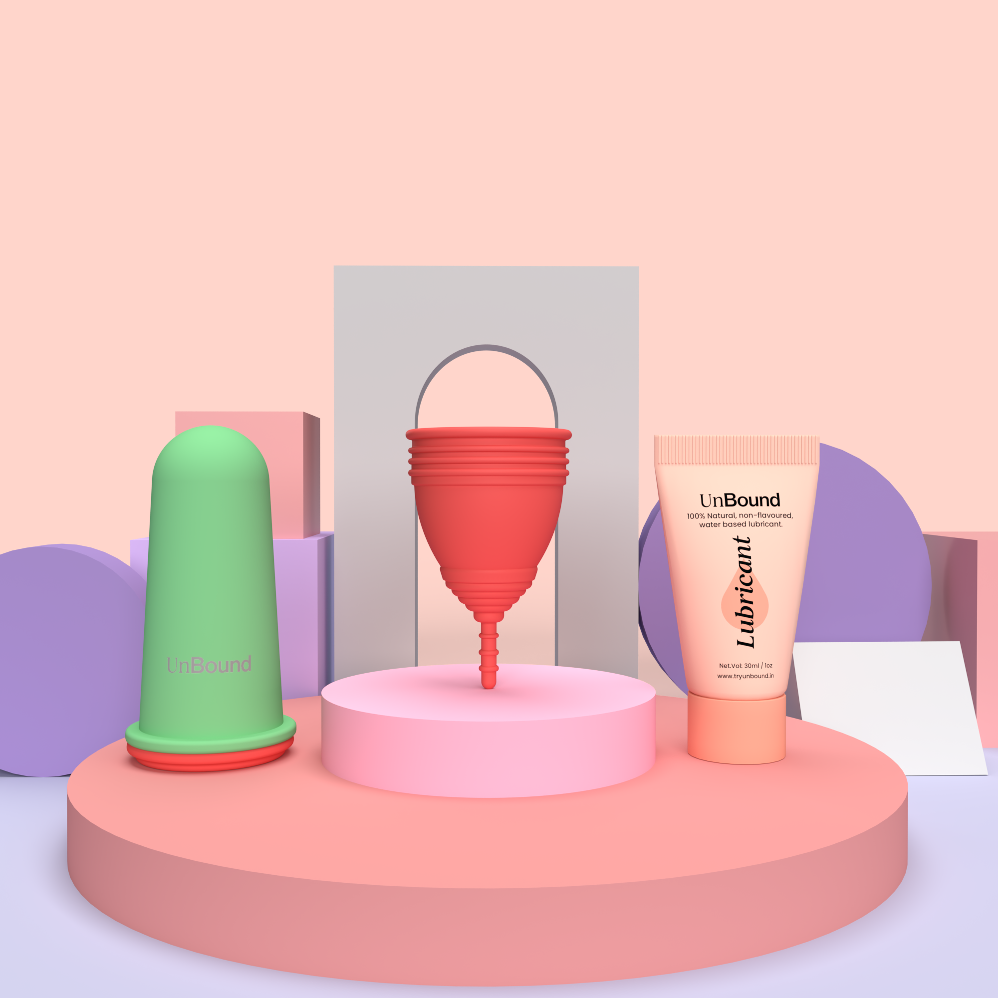 Reusable Menstrual Cup Applicator with Lubricant Unbound